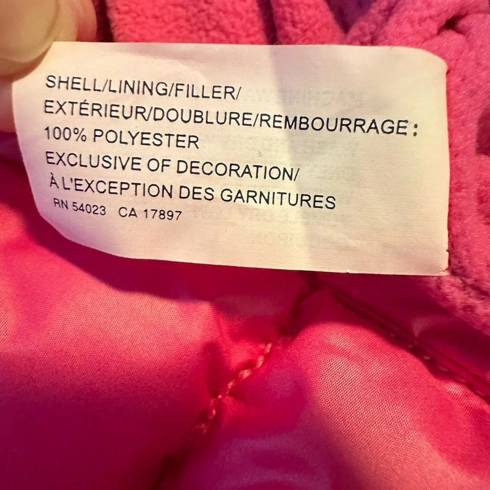 Baby Gap 0-3‎ Mo Bright Pink WARM BUNTING Puffer Fleece Snow Suit Baby Girl